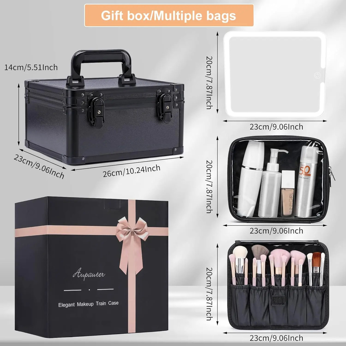 Caja De Maquillaje Con Espejo Led, Regalo Para Mujeres, Negr - Image 5
