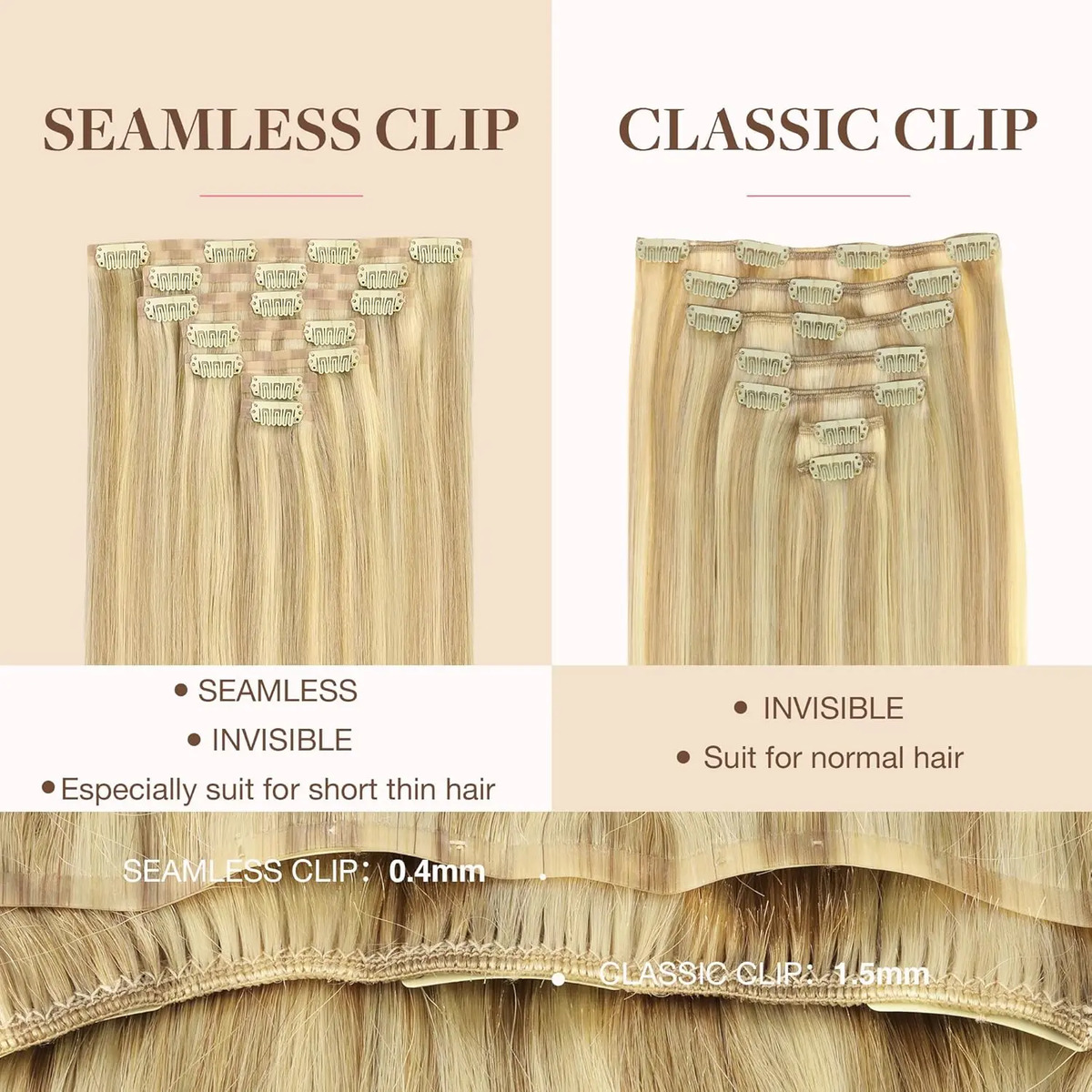 Extensiones De Cabello Humano 40cm Para Mujeres Rubio - Image 4