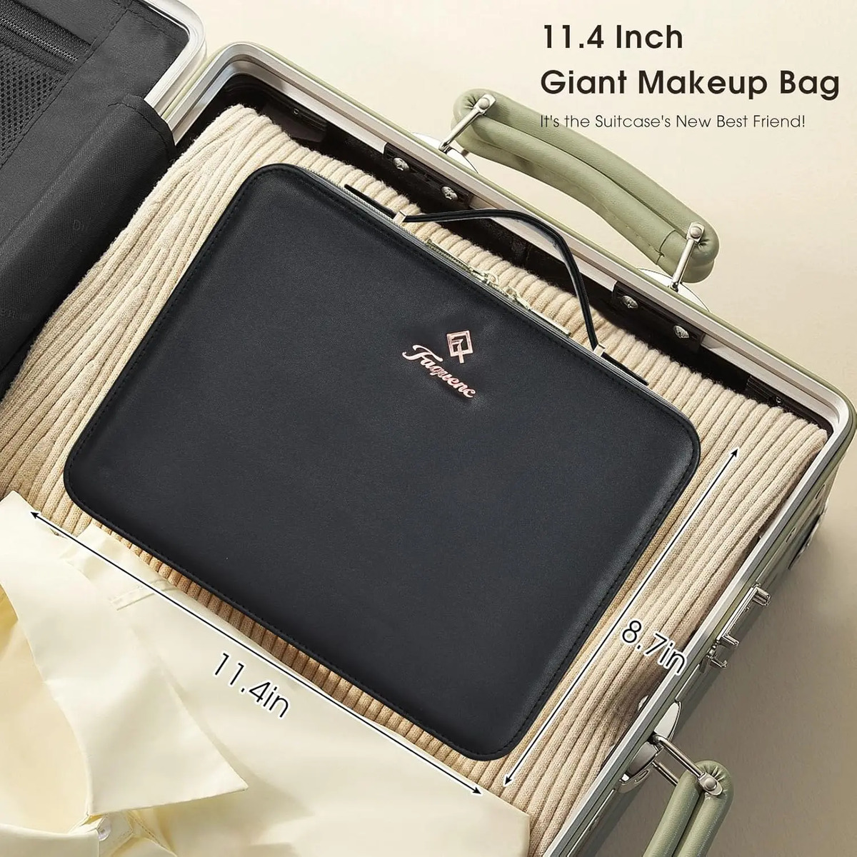 Bolsa De Maquillaje Extra Grande Con Espejo Led Y Caja Portá - Image 6