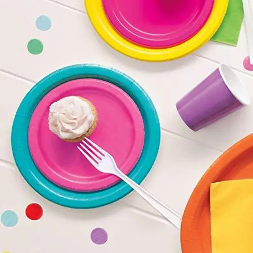 Placas De Pastel De Papel Hot Pink, 8ct - Image 2