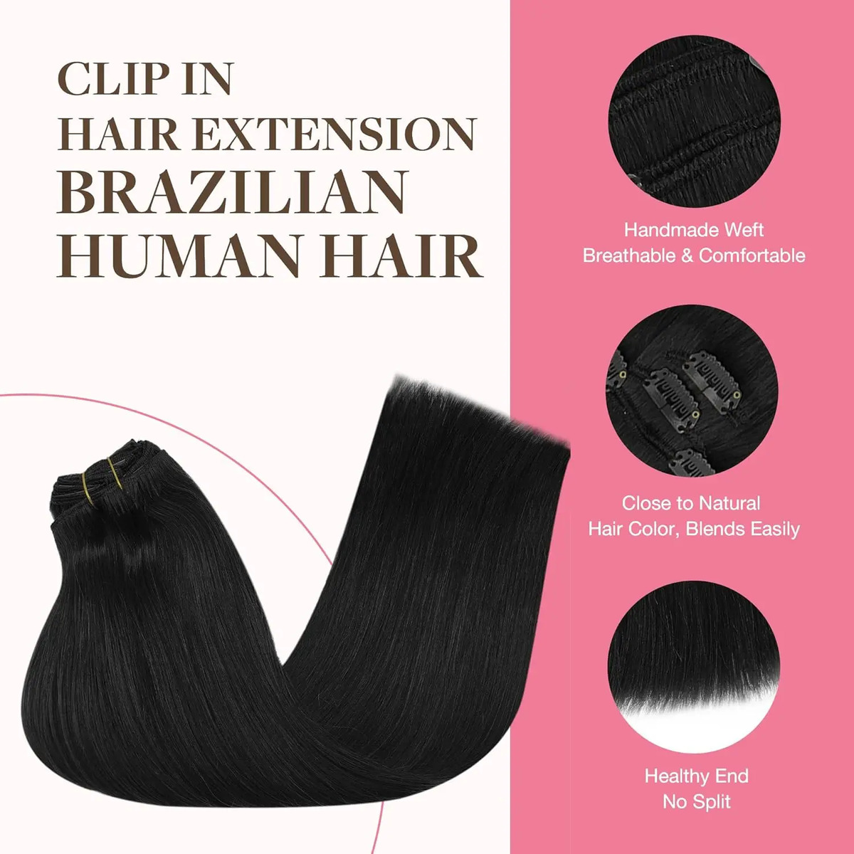 Extensiones Cabello Mujer Pelo Humano Remi Negro 45 Cm - Image 3