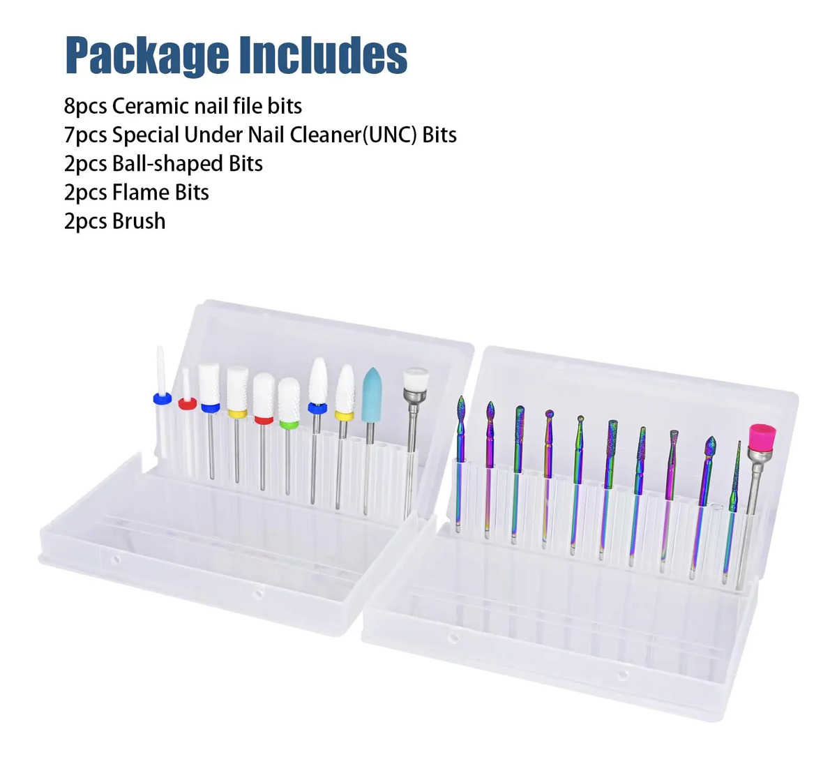 Kit De 21 Piezas Para Uñas, Bits De Cerámica Y Acrílico, Tam - Image 7