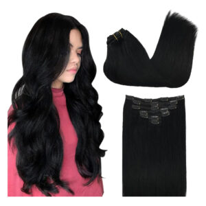 Cabello Humano Remy 45 Cm Color Negro Jet