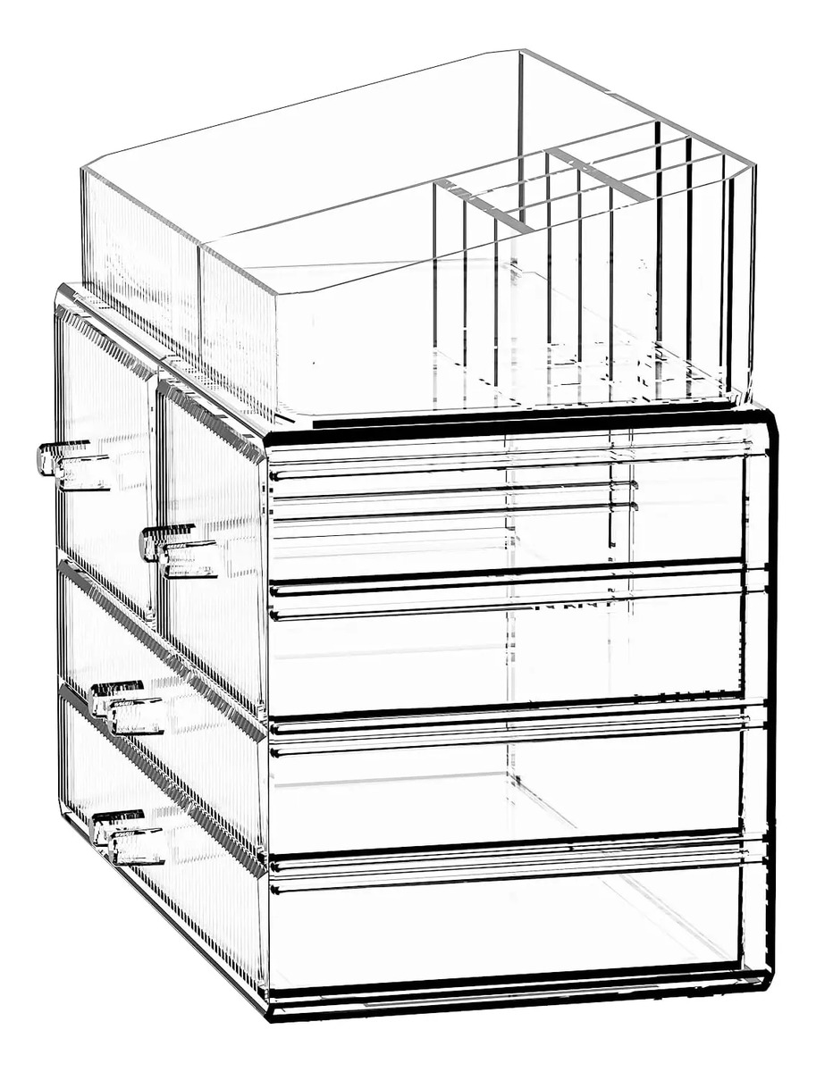 Organizador De Maquillaje Con 4 Cajones Y Espacio Para Joyer (2 Base, 2 Drawers) With Top - Image 7