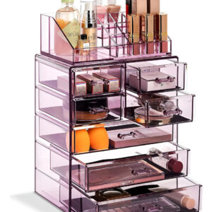 Estuche De Maquillaje Acrílico Sorbus Morado 3 Cajones Morado