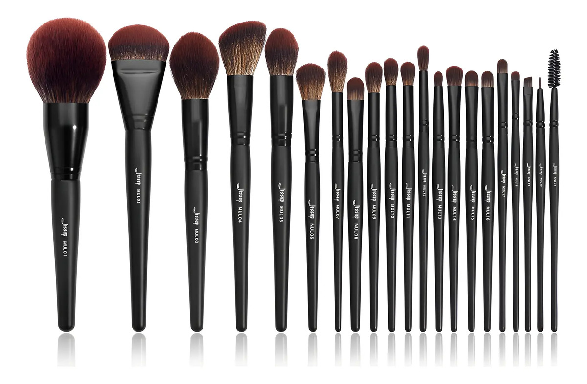 Brochas De Maquillaje Jessup Set Premium Sintético 21 Pieza Negro