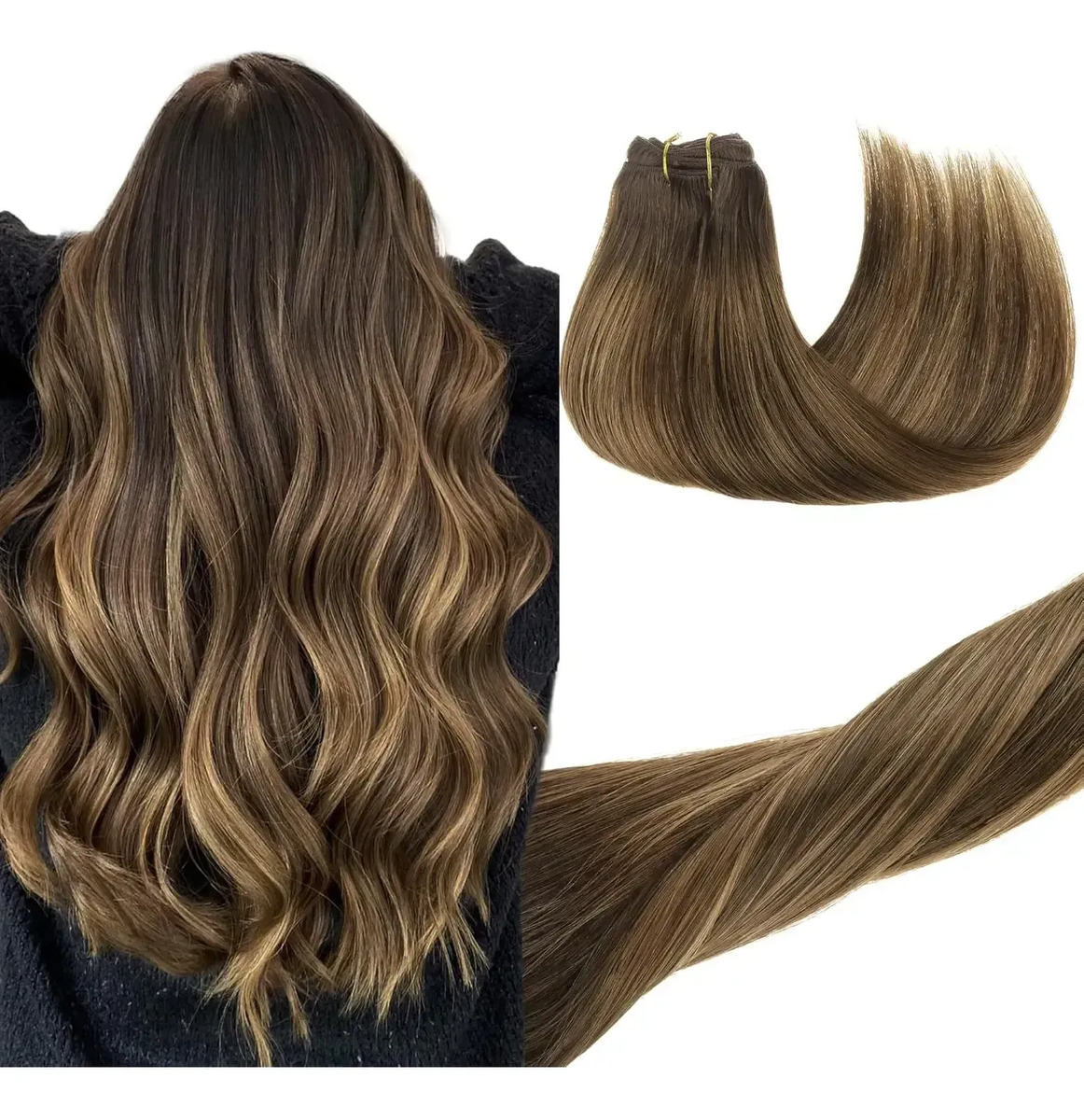 Cabello Humano Remy 35 Cm Brunette Castaño (brunette)