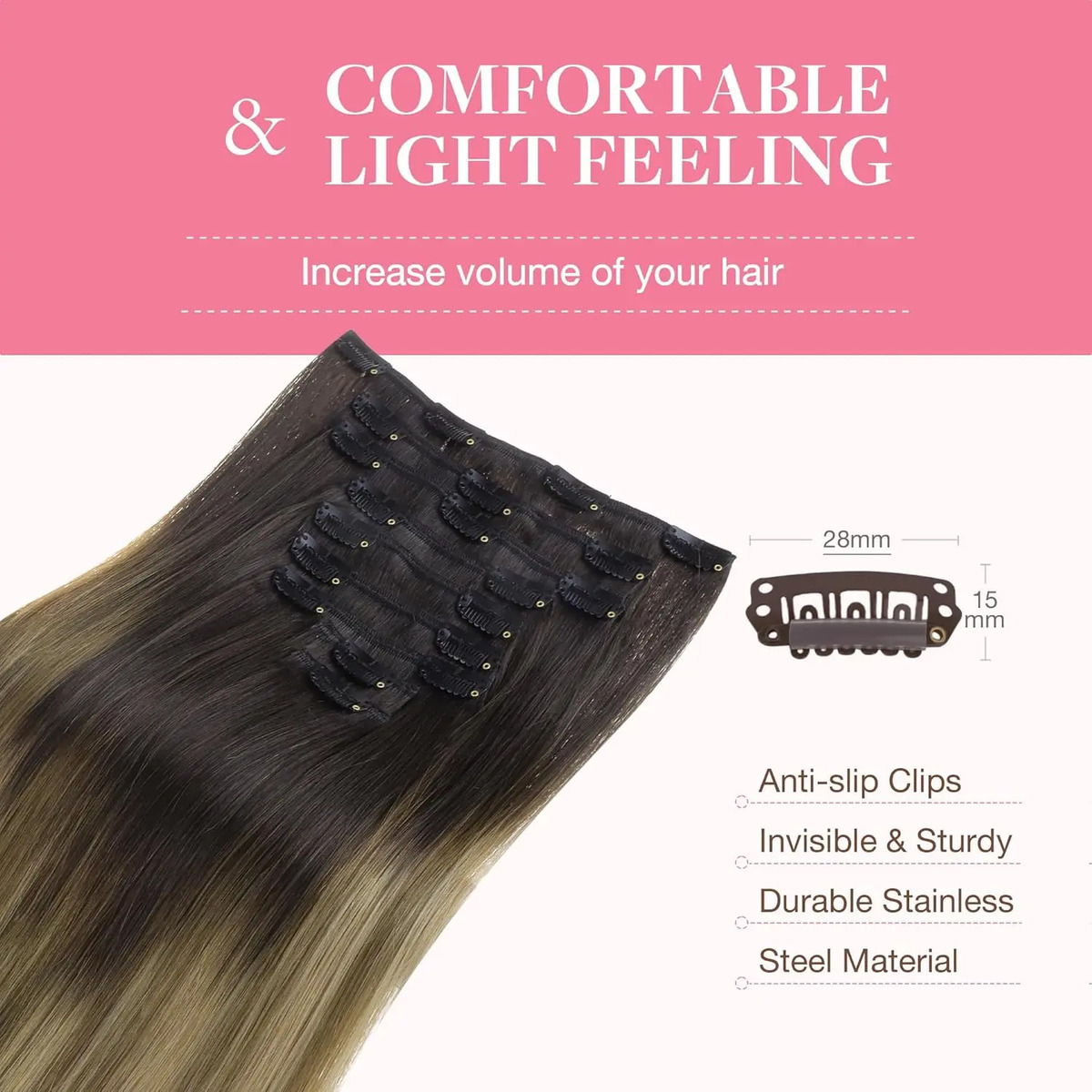 Extensiones De Cabello Humano Remy Marrón - Image 6