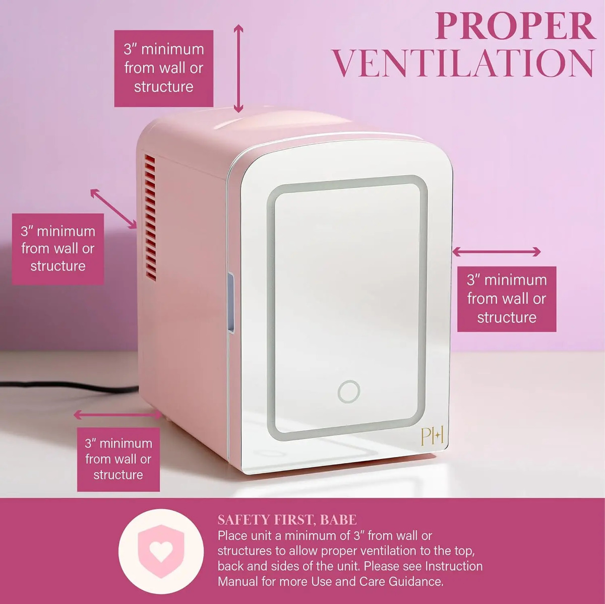 Mini Refrigerador Para Maquillaje 4 Litros, Puerta Espejada - Image 8