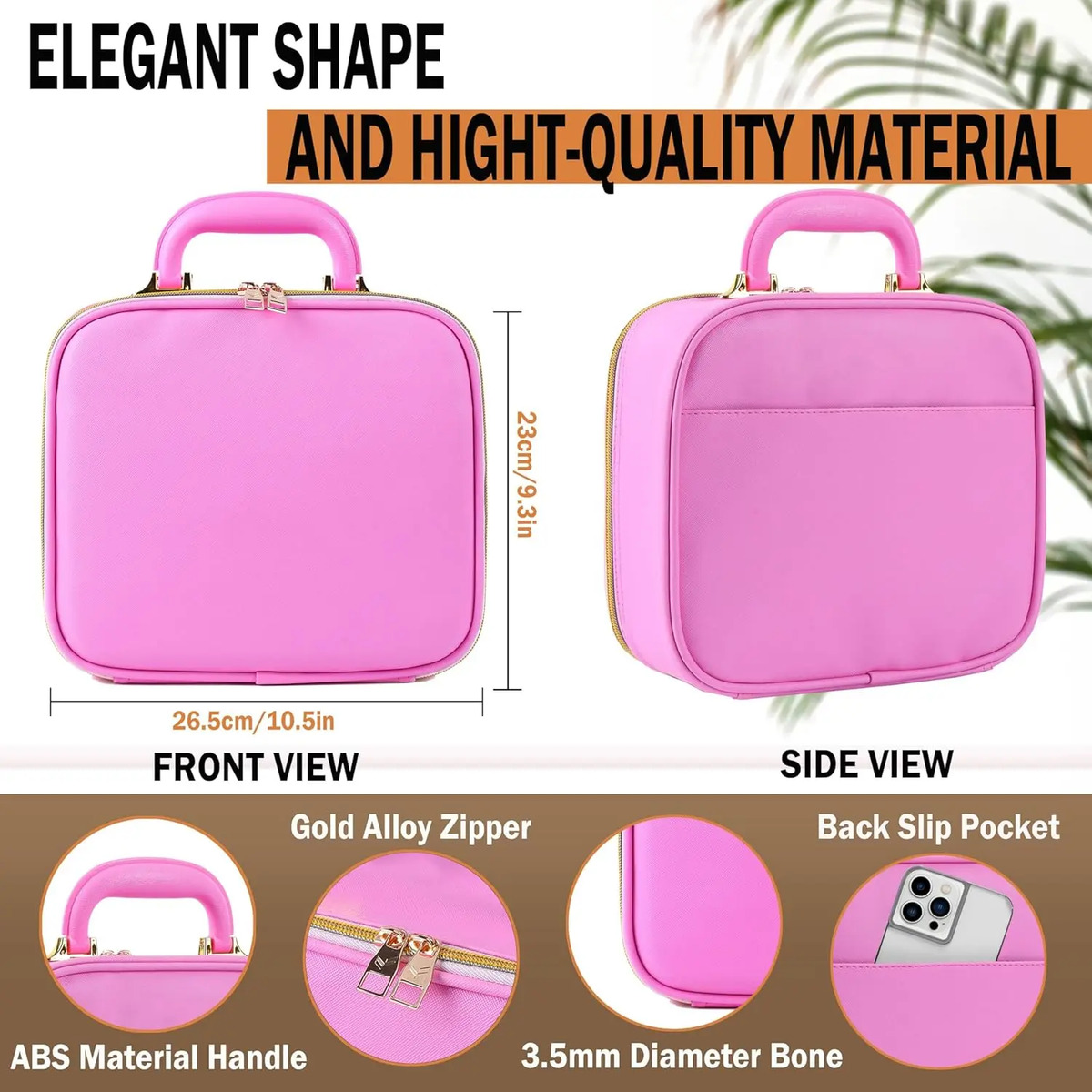 Bolso De Maquillaje Rosa Con Luz Led, Resistente Al Agua - Image 3