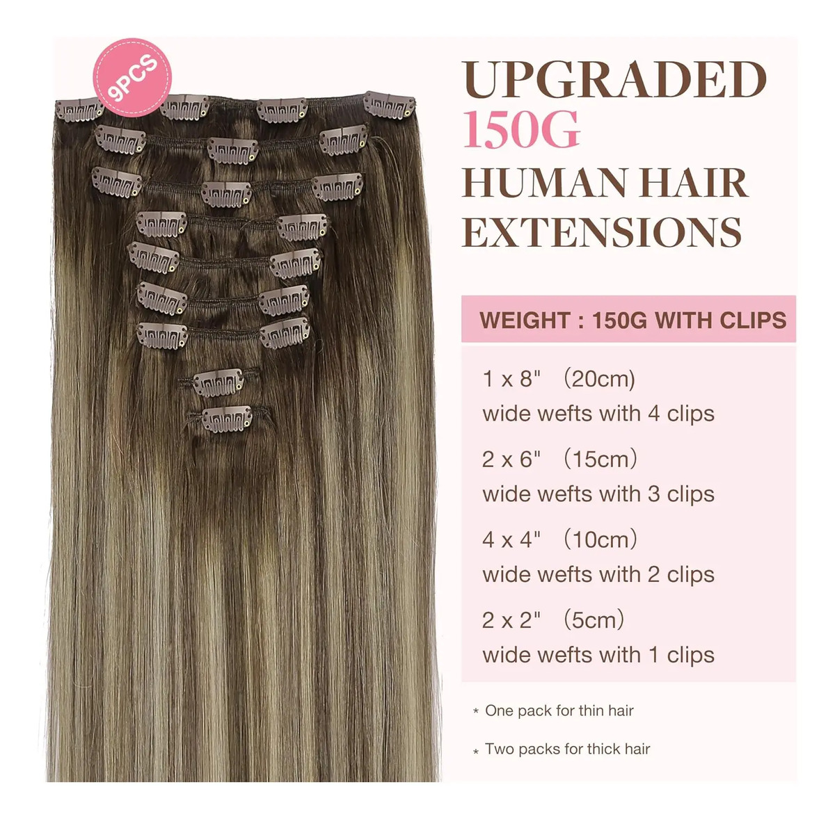 Cabello Humano Remy 51 Cm Marrón - Image 2
