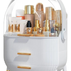 Organizador De Maquillaje Con Cubierta Transparente En Blanc