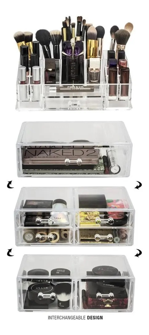 Estuche De Maquillaje Y Joyas De Acrílico Interconectable - Image 3