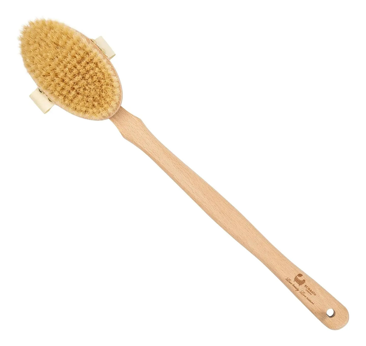 Cepillo De Cerdas Naturales Con Mango Desmontable Para Exfol
