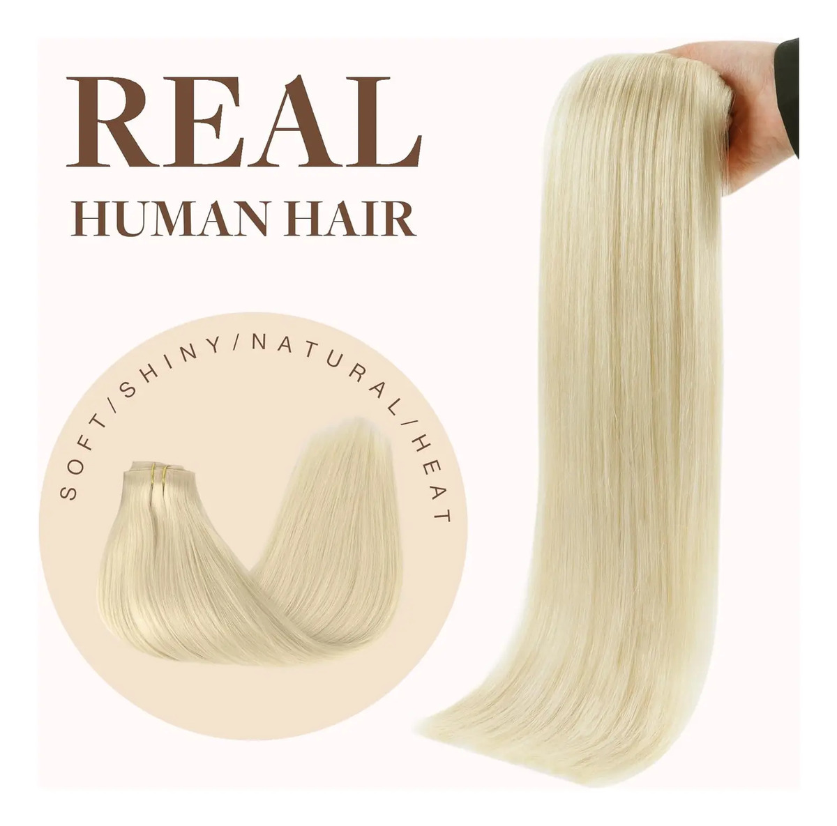 Extensiones Cabello Humano 35cm Rubio Platino - Image 8