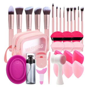Juego De 33 Piezas Para Maquillaje Con Brochas Y Accesorios