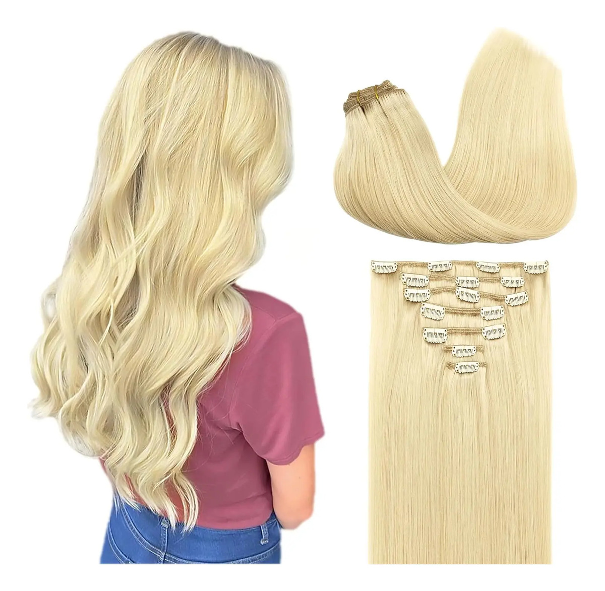Pelo Humano Rubio 45cm 340g Rubio