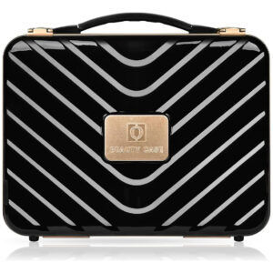 Maleta De Maquillaje Con Espejo Iluminado Led Negro Negro