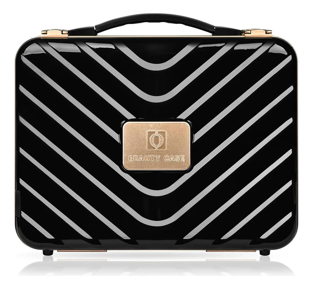 Maleta De Maquillaje Con Espejo Iluminado Led Negro Negro