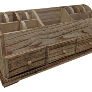 Organizador De Escritorio Madera Para Maquillaje Y Joyería E Torched Wood