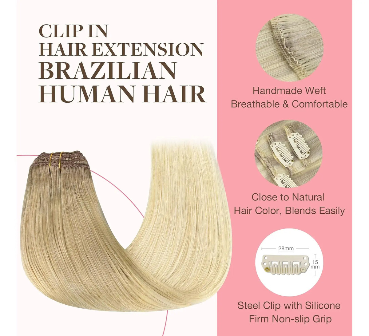 Cabello Humano Remy 50 Cm Rubio Claro - Image 3