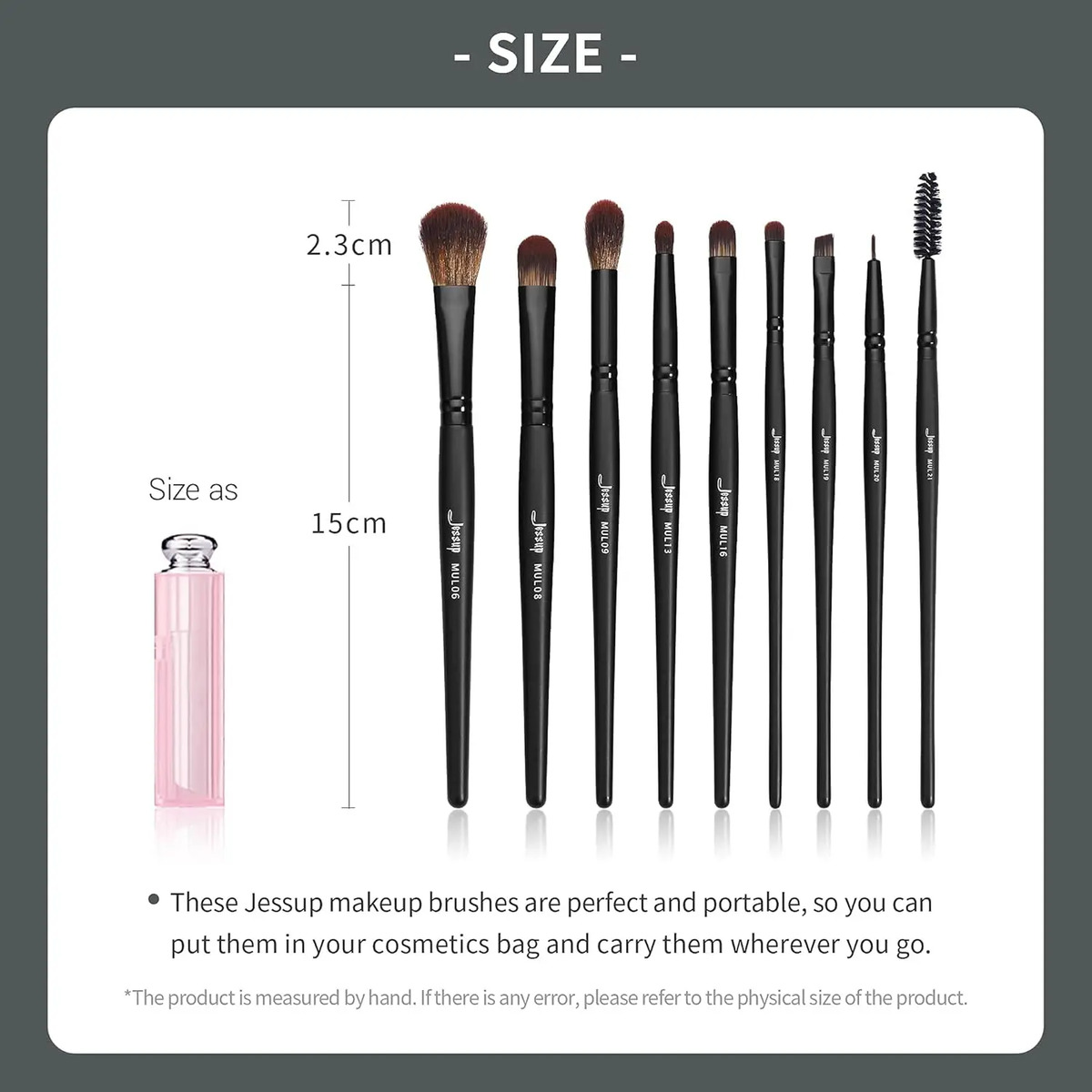 Pinceles De Maquillaje Veganos Sintéticos De 16 Piezas De Je Negro - Image 7