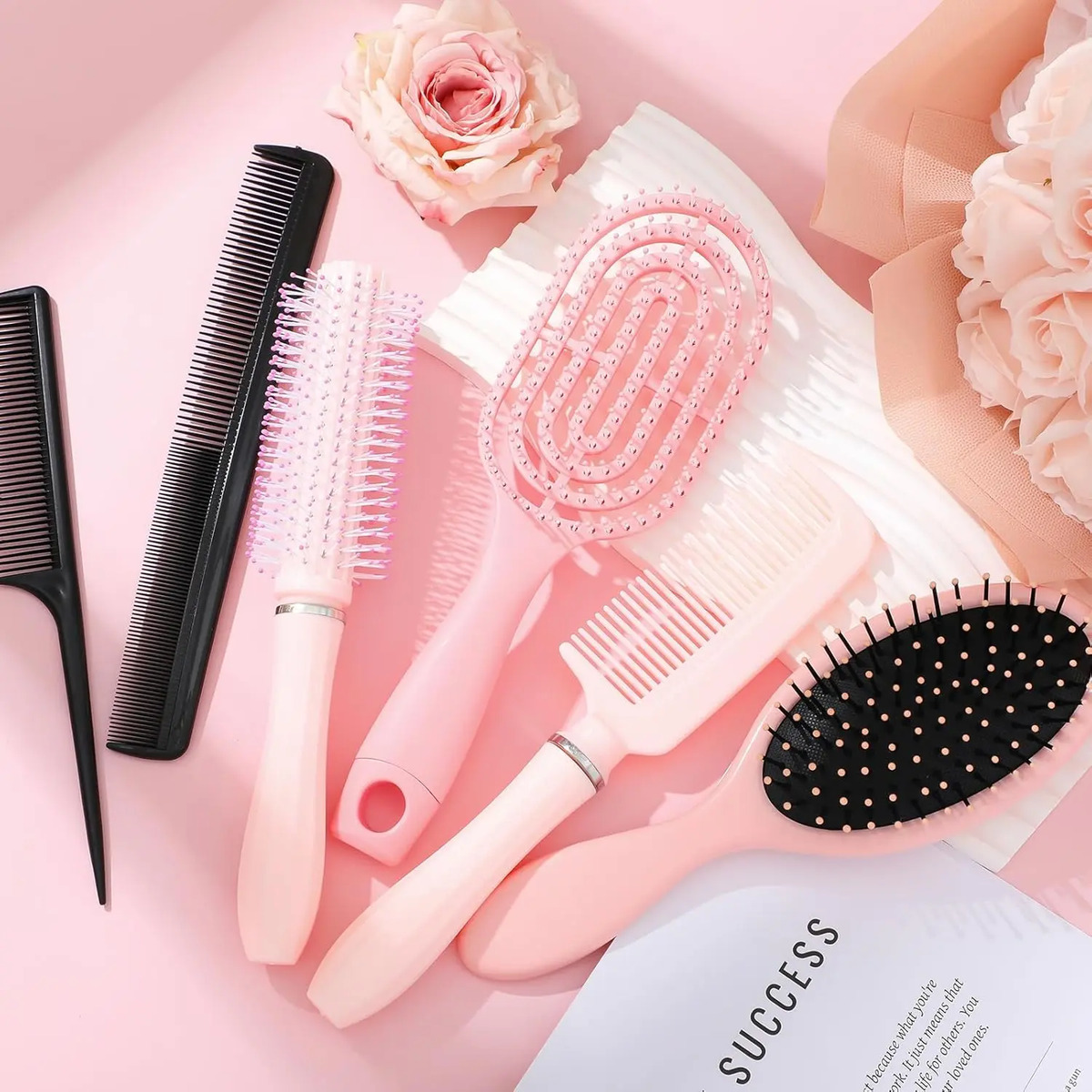 Peine De 6 Piezas Para Desenredar Y Peinar Cabello Liso Riza - Image 4