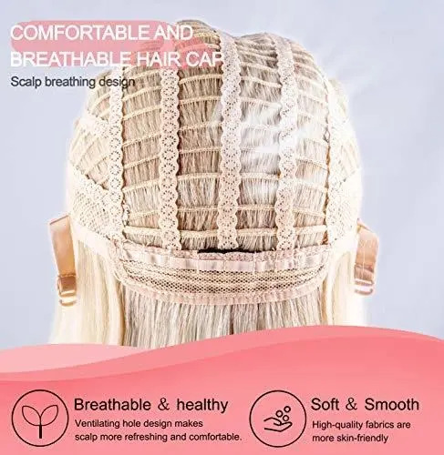 Peluca Rubia Para Mujer, Pelo Sintético, Rectas Largas - Image 8