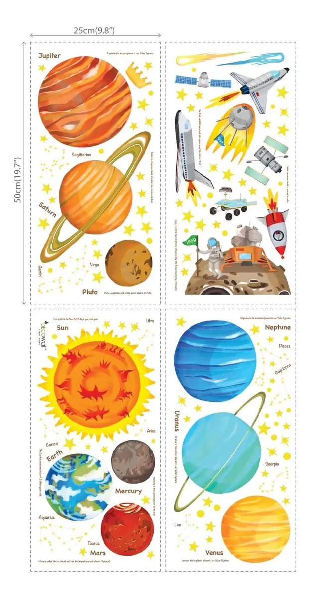 Decowall Dw-1501s El Sistema Solar Peel Y Stick Nursery Niño - Image 8