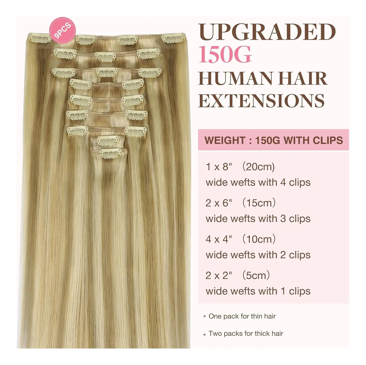 Extensiones De Cabello Humano Rubio Cenizo - Image 2