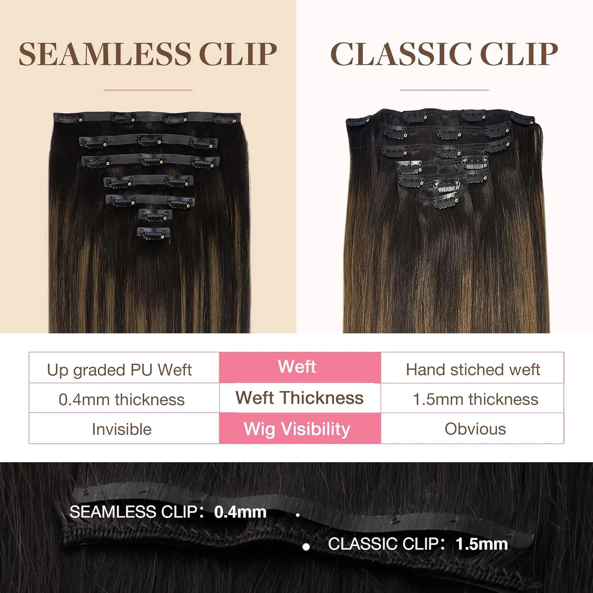 Extensiones Cabello Humano Remy Clip Para Mujeres - Image 3