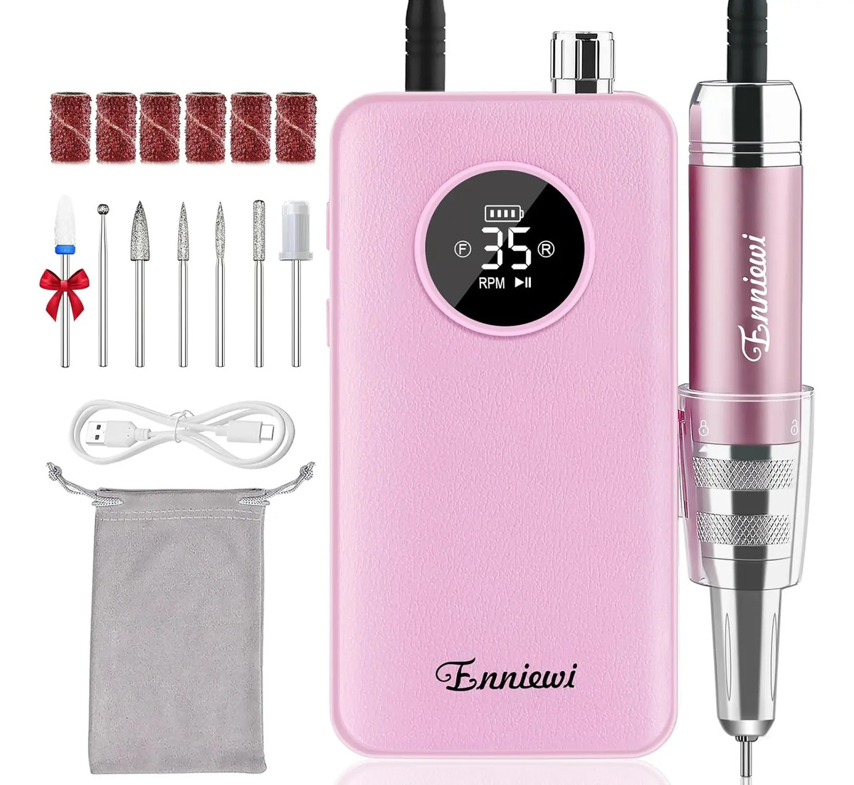 Kit Lima Uñas Profesional Inalámbrico Rosa