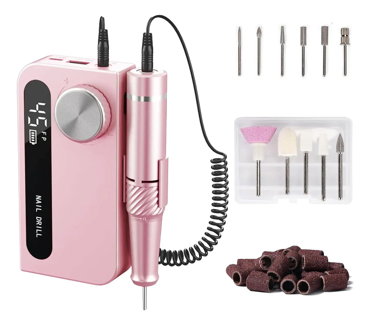 Lima De Uñas Portátil Recargable Rosa