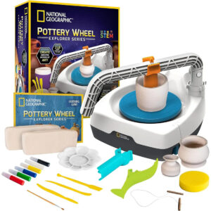 Kit Torno De Alfarería Para Niños Con Motor Y Arcilla Seca.