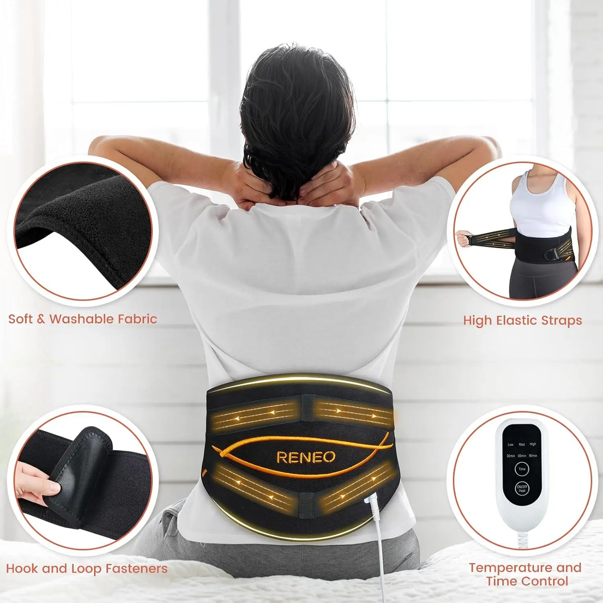 Parche Térmico Ajustable 3 Niveles Calor Lumbar Cintura Abdo - Image 5