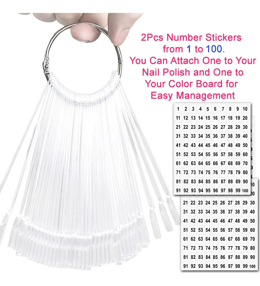 Puntas De Uñas Falsas De 100 Piezas Forma Abanico Para Práct - Image 3