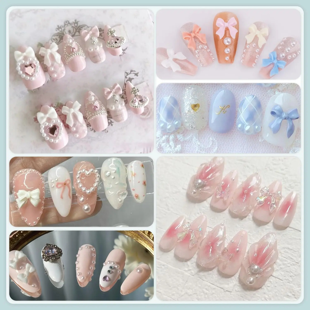 Charms De Uñas De 3d Y Perlas Planas De 2 A 6 Mm En 8 Colore - Image 6