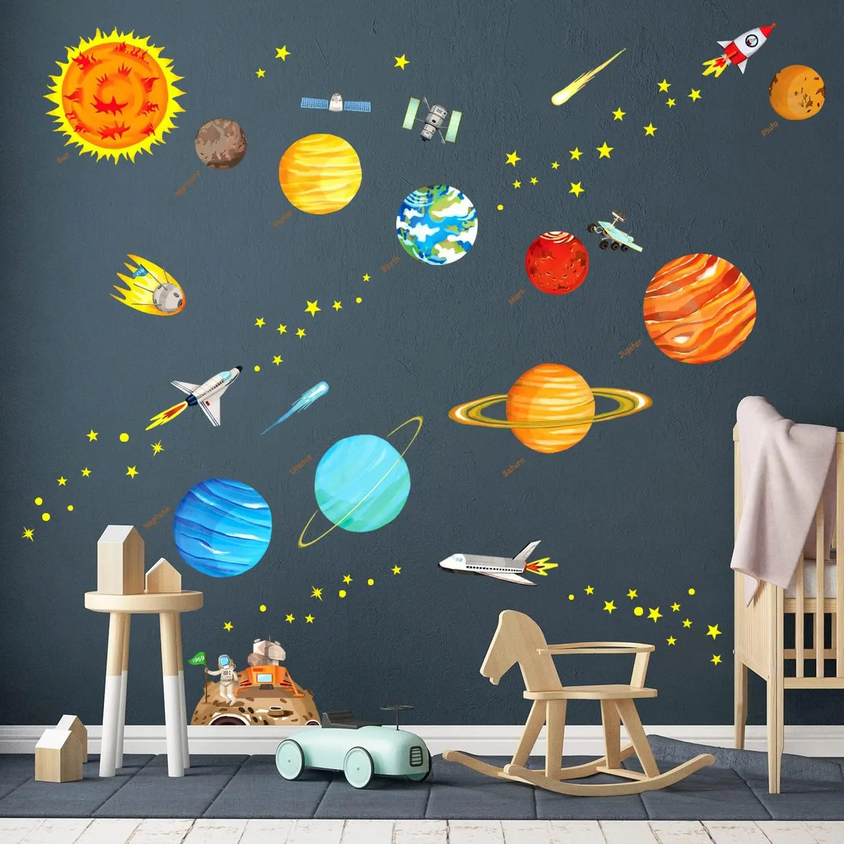 Decowall Dw-1501s El Sistema Solar Peel Y Stick Nursery Niño - Image 3