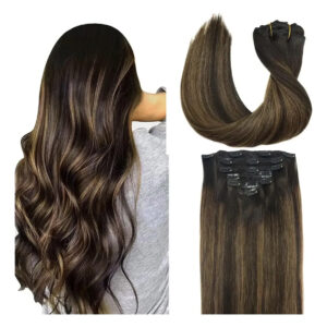Cabello Humano De 45 Cm En Tonos Marrones Oscuros Tonos Marrones Oscuros