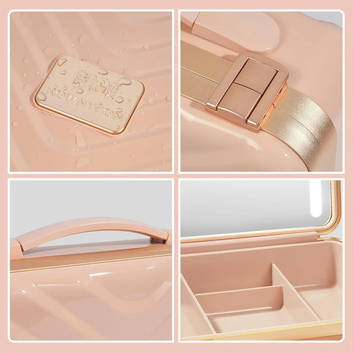 Maleta De Maquillaje Portátil Con Luz Rosa Para Chicas - Image 5