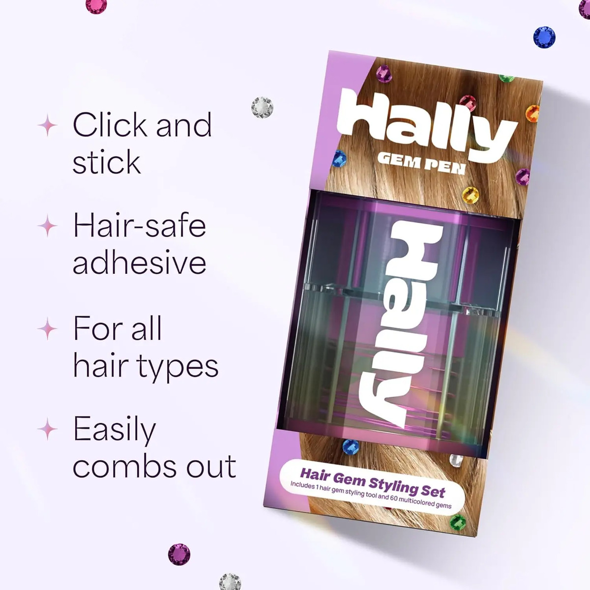 Aplicador De Joyas Para Cabello Hally Con 240 Sellos Adhesiv - Image 4