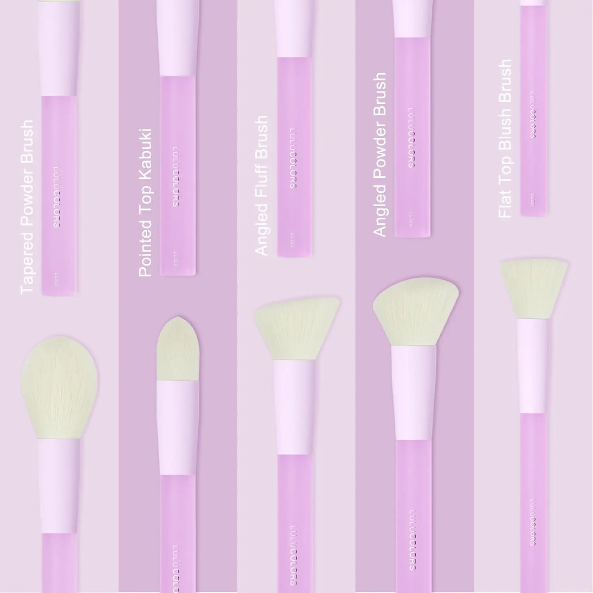 Juego De 5 Brochas De Maquillaje Suaves De Color Púrpura Cla - Image 3