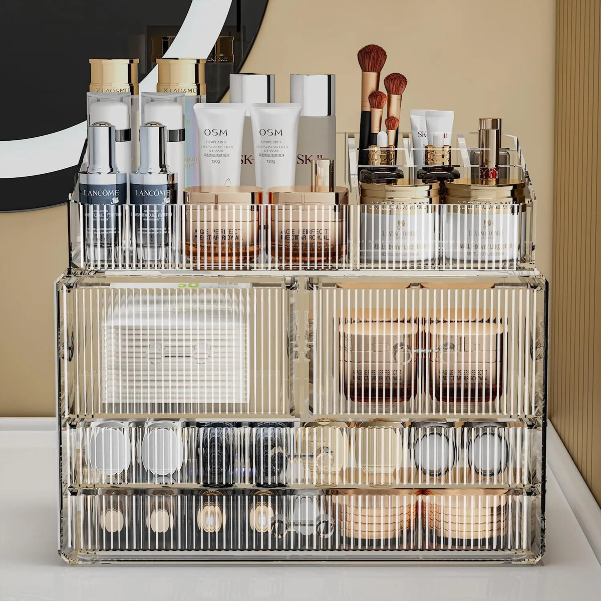 Organizador De Maquillaje Con 4 Cajones Y Espacio Para Joyer (2 Base, 2 Drawers) With Top - Image 4
