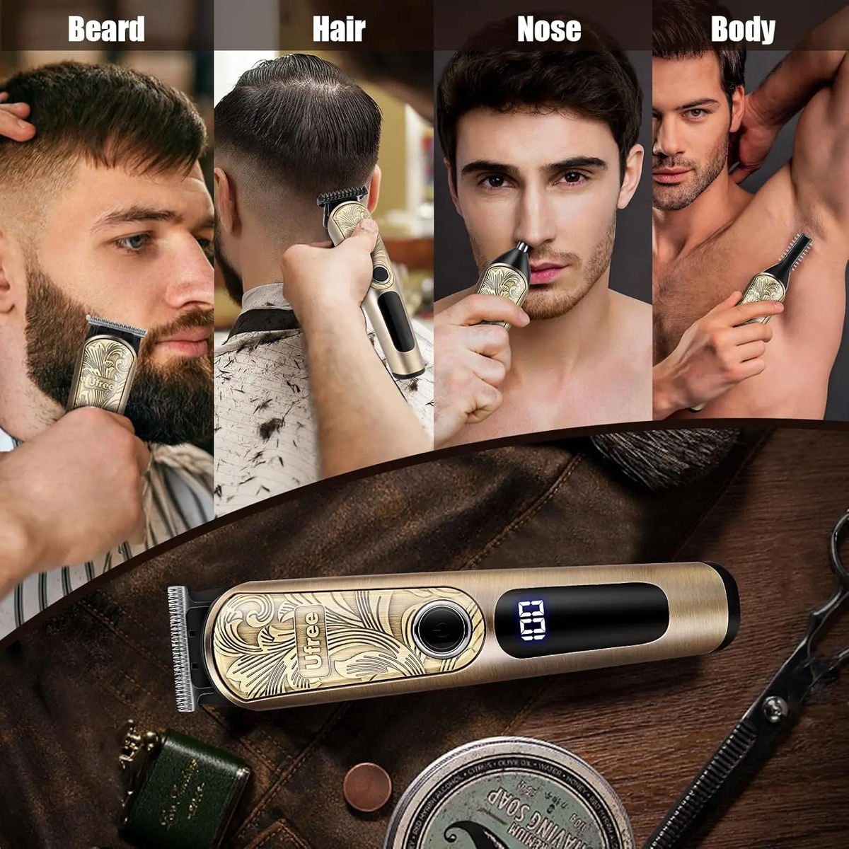 Recortadora De Barba Para Hombres, Base De Carga, Ipx7 - Image 2