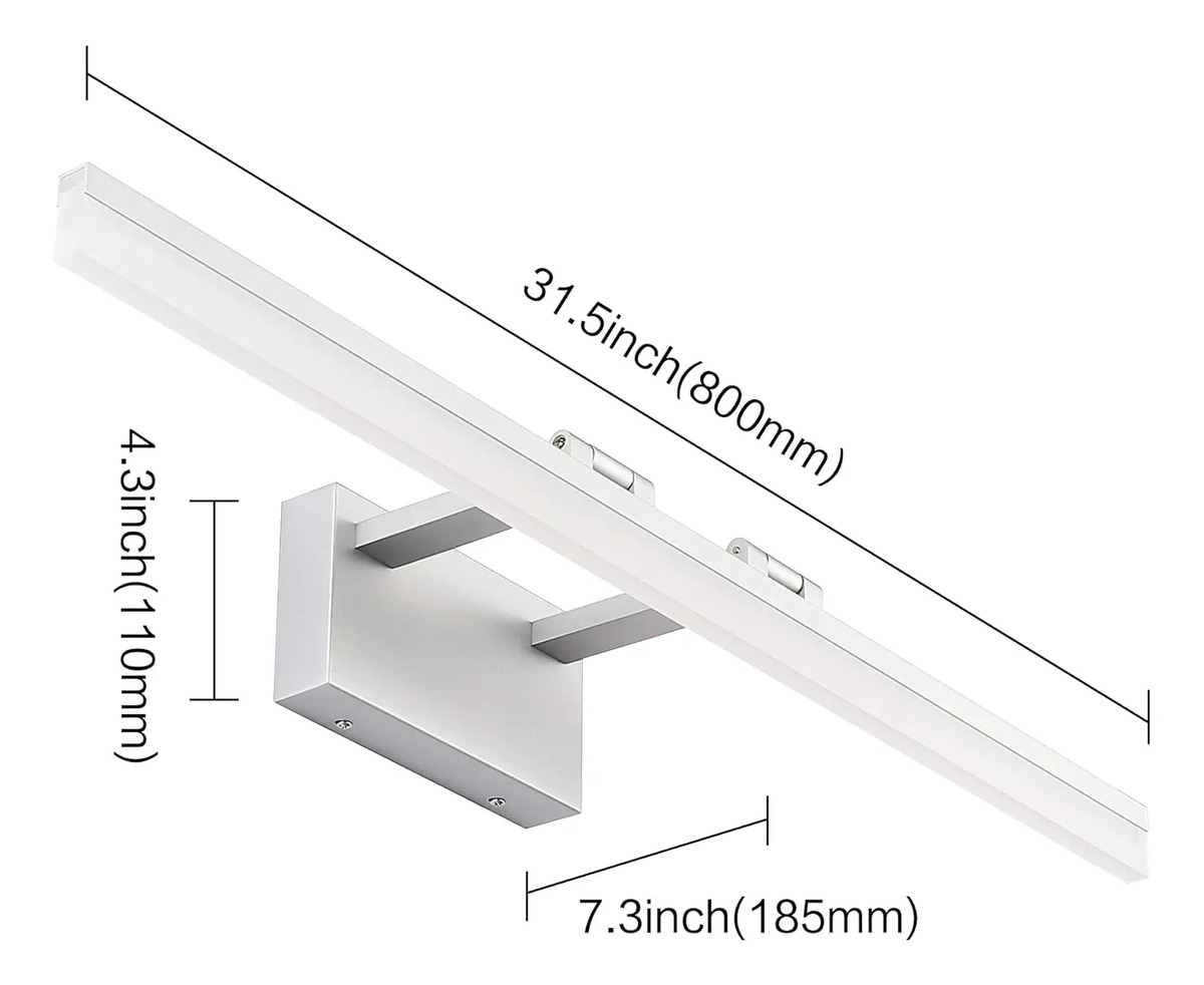 Luz De Baño Led Plateada, 80cm, Luz Blanca Regulable - Image 6