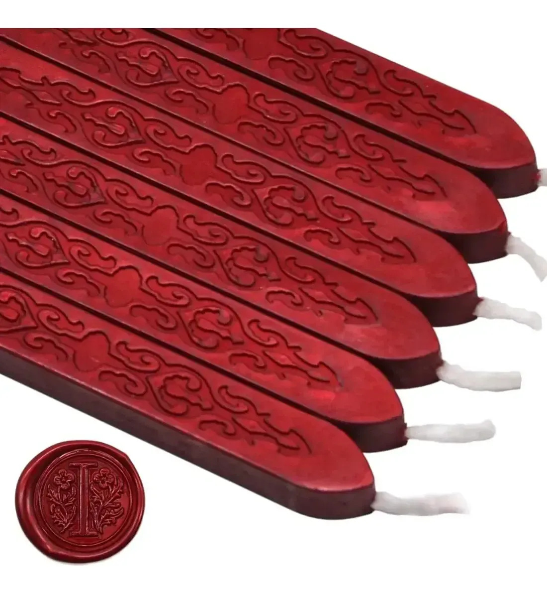 Telosma 6 Palitos De Cera Roja Para Sellar Sobres Y Regalos