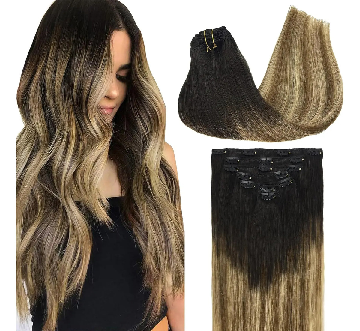 Cabello Humano 60cm 120g Marrón Rubio