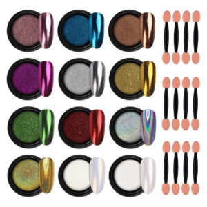 Kit De Polvo Para Uñas Artdone De 12 Frascos Con Efecto Espe