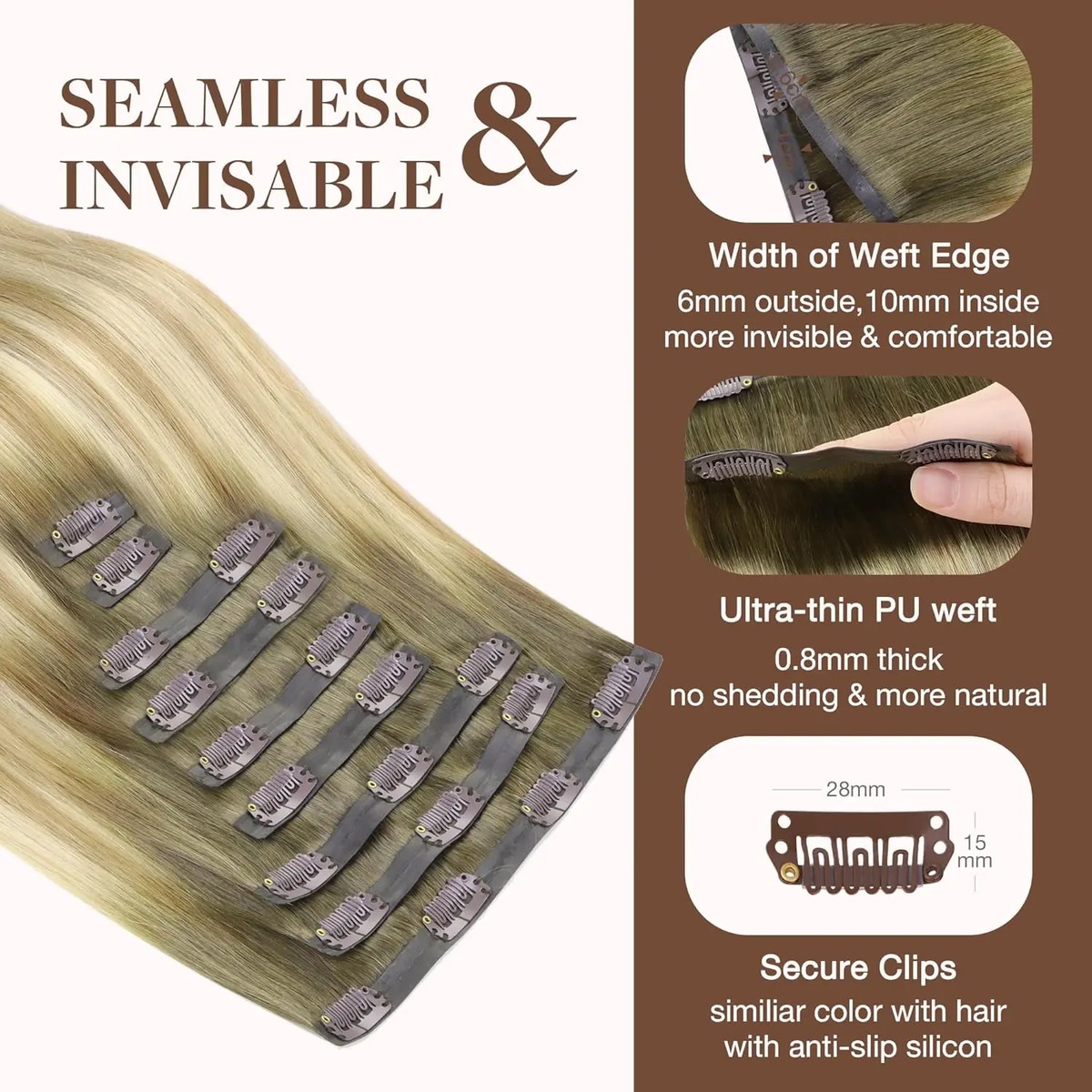 Cabello Humano Remy Natural 35 Cm Natural - Image 4