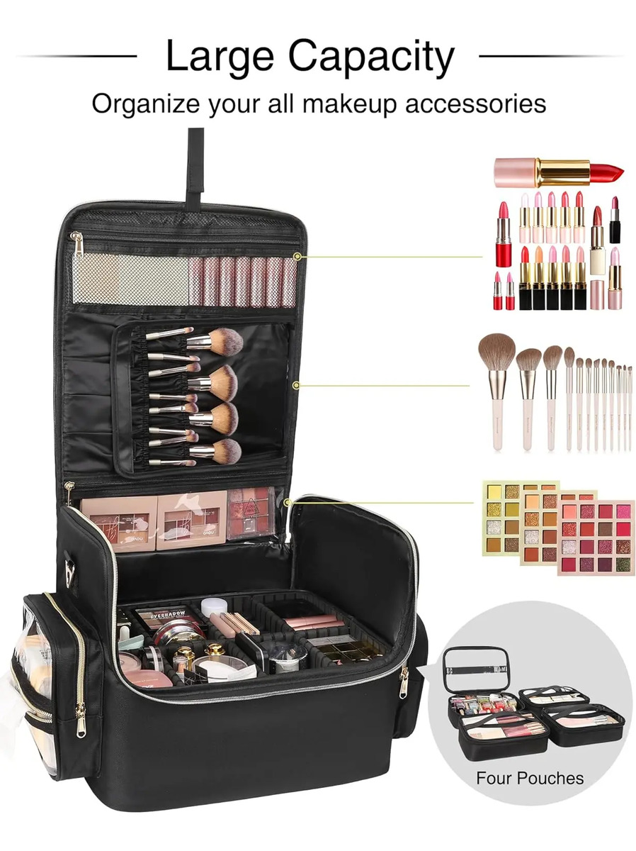 Bolso De Maquillaje Extra Grande Con Divisores Ajustables - Image 2